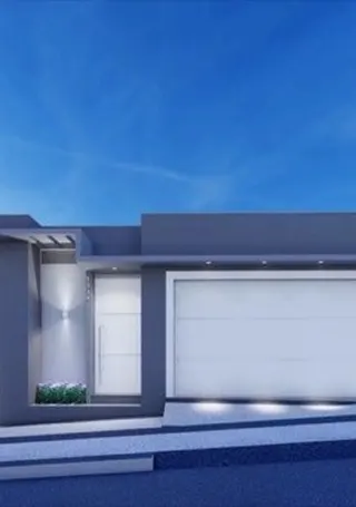 Render de fachada noturna gerado com IA